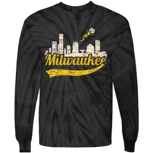 Milwaukee Baseball Home Run City Skyline Tie-Dye Long Sleeve Shirt