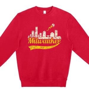 Milwaukee Baseball Home Run City Skyline Premium Crewneck Sweatshirt