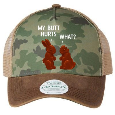 My Butt Hurts Chocolate Bunny Funny Easter Legacy Tie Dye Trucker Hat