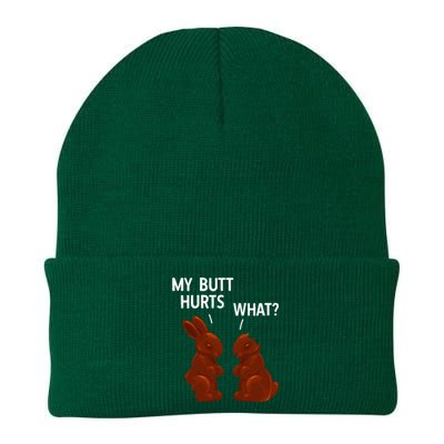 My Butt Hurts Chocolate Bunny Funny Easter Knit Cap Winter Beanie