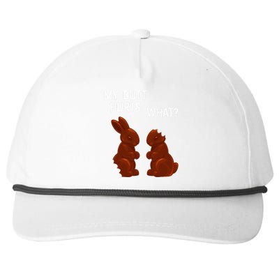 My Butt Hurts Chocolate Bunny Funny Easter Snapback Five-Panel Rope Hat