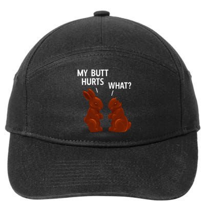 My Butt Hurts Chocolate Bunny Funny Easter 7-Panel Snapback Hat