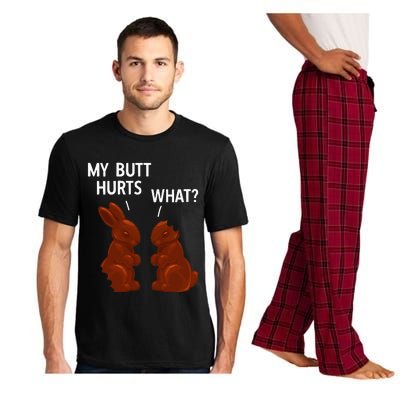 My Butt Hurts Chocolate Bunny Funny Easter Pajama Set