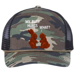 My Butt Hurts Chocolate Bunny Funny Easter Retro Rope Trucker Hat Cap