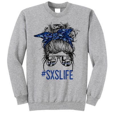 Messy Bun Hair SXS Life Side By Side Riders Girl Riding Gift Tall Sweatshirt