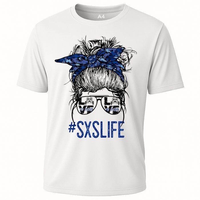 Messy Bun Hair SXS Life Side By Side Riders Girl Riding Gift Cooling Performance Crew T-Shirt