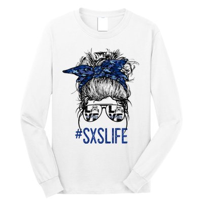 Messy Bun Hair SXS Life Side By Side Riders Girl Riding Gift Long Sleeve Shirt