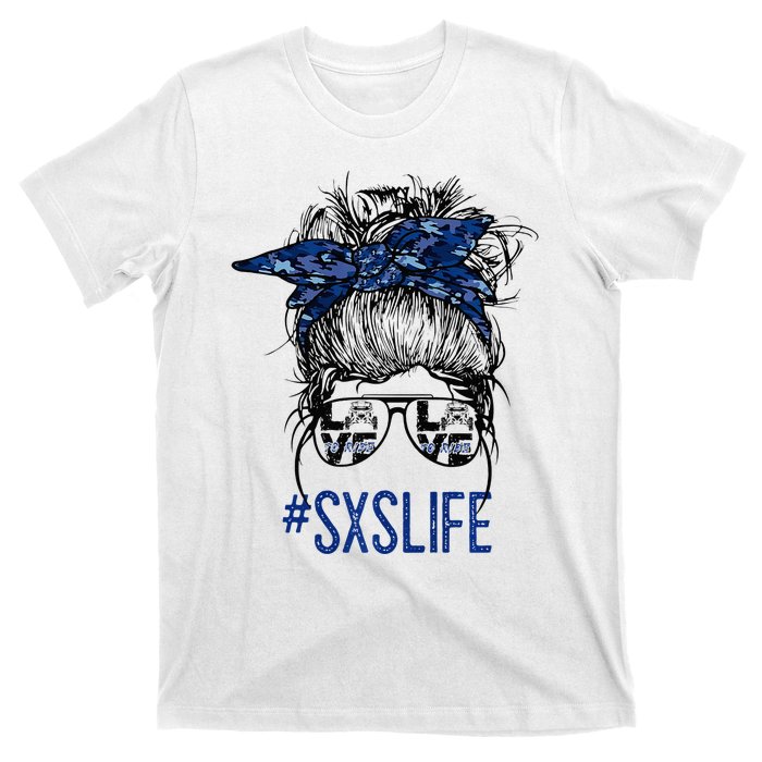 Messy Bun Hair SXS Life Side By Side Riders Girl Riding Gift T-Shirt