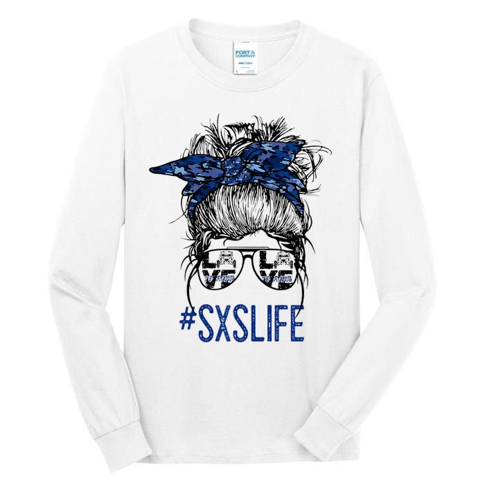 Messy Bun Hair SXS Life Side By Side Riders Girl Riding Gift Tall Long Sleeve T-Shirt