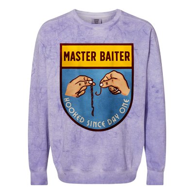 Master Baiter Hooked Since Day One Colorblast Crewneck Sweatshirt