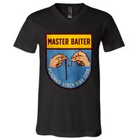 Master Baiter Hooked Since Day One V-Neck T-Shirt