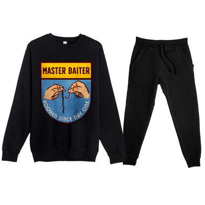 Master Baiter Hooked Since Day One Premium Crewneck Sweatsuit Set