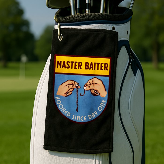 Master Baiter Hooked Since Day One Golf Towel