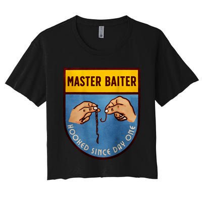 Master Baiter Hooked Since Day One Women's Crop Top Tee