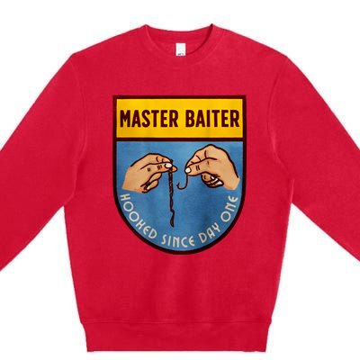 Master Baiter Hooked Since Day One Premium Crewneck Sweatshirt