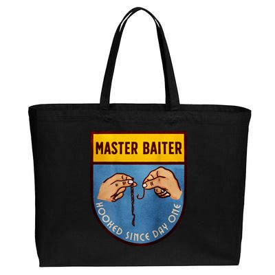 Master Baiter Hooked Since Day One Cotton Canvas Jumbo Tote