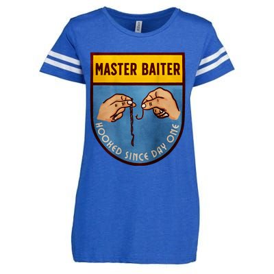 Master Baiter Hooked Since Day One Enza Ladies Jersey Football T-Shirt