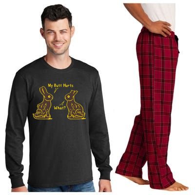 My Butt Hurts What Funny Easter Bunny Long Sleeve Pajama Set