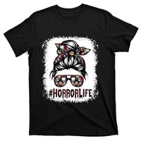 Messy Bun Horror Horror Halloween Movie Horror Mom T-Shirt