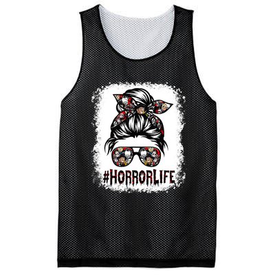 Messy Bun Horror Horror Halloween Movie Horror Mom Mesh Reversible Basketball Jersey Tank