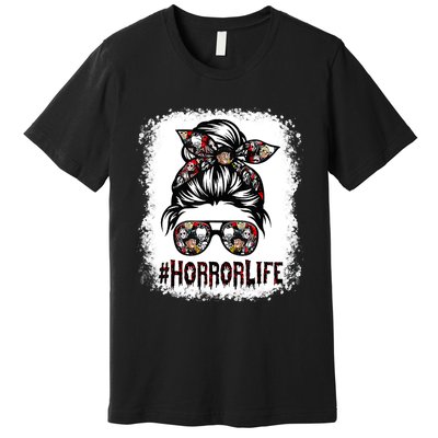 Messy Bun Horror Horror Halloween Movie Horror Mom Premium T-Shirt