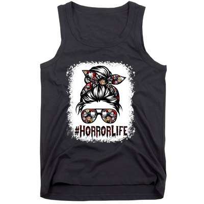 Messy Bun Horror Horror Halloween Movie Horror Mom Tank Top