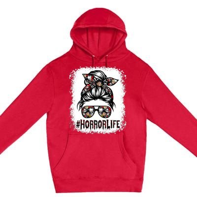 Messy Bun Horror Horror Halloween Movie Horror Mom Premium Pullover Hoodie