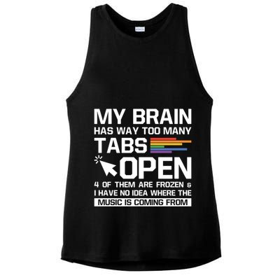 My Brain Has Way Too Y Tabs Open Software Developer Nerd Cool Gift Ladies PosiCharge Tri-Blend Wicking Tank