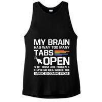 My Brain Has Way Too Y Tabs Open Software Developer Nerd Cool Gift Ladies PosiCharge Tri-Blend Wicking Tank