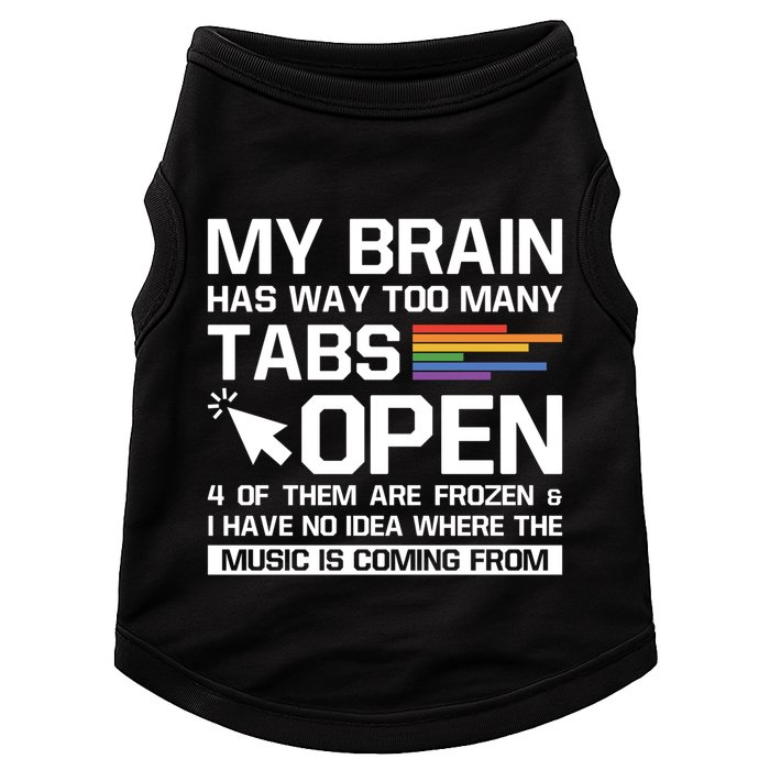 My Brain Has Way Too Y Tabs Open Software Developer Nerd Cool Gift Doggie Tank