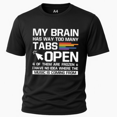 My Brain Has Way Too Y Tabs Open Software Developer Nerd Cool Gift Performance Shirt