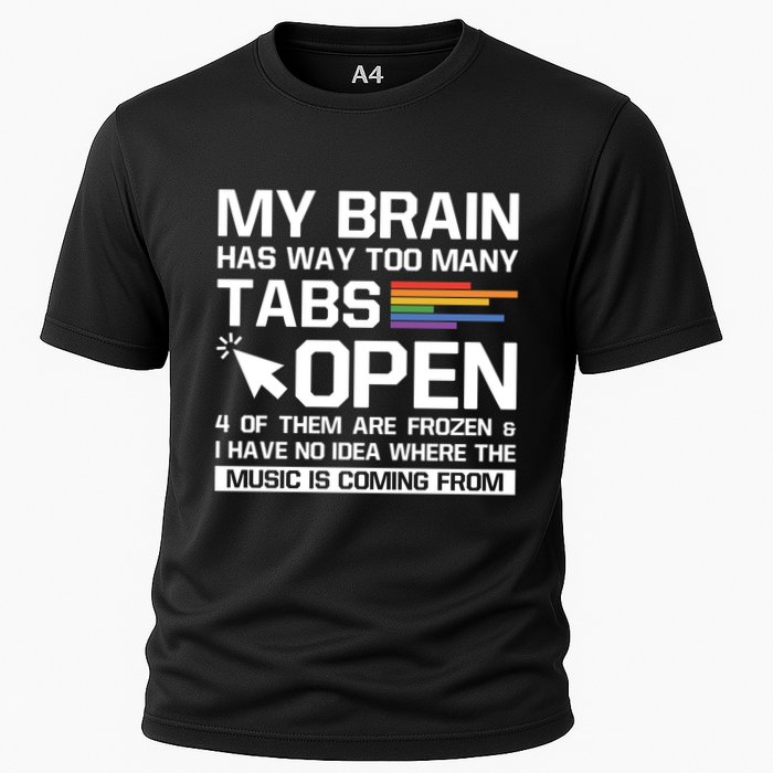 My Brain Has Way Too Y Tabs Open Software Developer Nerd Cool Gift Performance Shirt