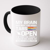 My Brain Has Way Too Y Tabs Open Software Developer Nerd Cool Gift Mug