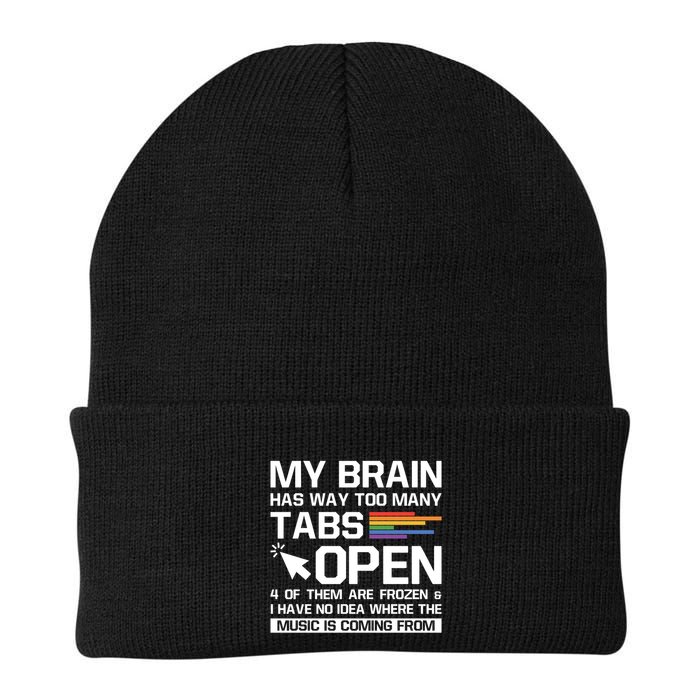 My Brain Has Way Too Y Tabs Open Software Developer Nerd Cool Gift Beanie