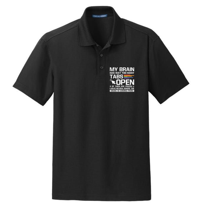 My Brain Has Way Too Y Tabs Open Software Developer Nerd Cool Gift Dry Zone Grid Polo