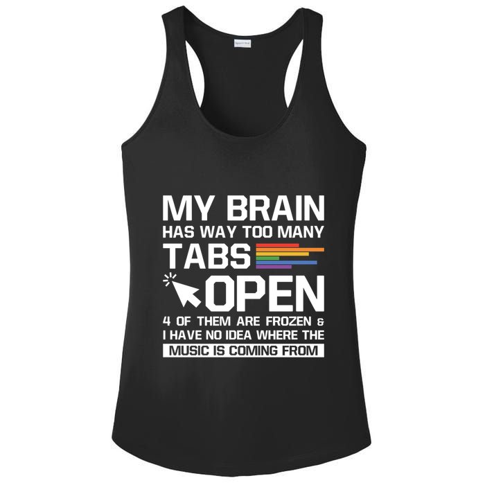 My Brain Has Way Too Y Tabs Open Software Developer Nerd Cool Gift Ladies PosiCharge Competitor Racerback Tank