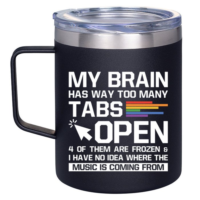 My Brain Has Way Too Y Tabs Open Software Developer Nerd Cool Gift 12oz Stainless Steel Coffee Mug
