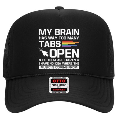 My Brain Has Way Too Y Tabs Open Software Developer Nerd Cool Gift Trucker Hat