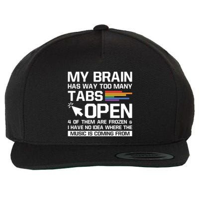 My Brain Has Way Too Y Tabs Open Software Developer Nerd Cool Gift Wool Snapback Cap