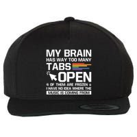 My Brain Has Way Too Y Tabs Open Software Developer Nerd Cool Gift Wool Snapback Cap