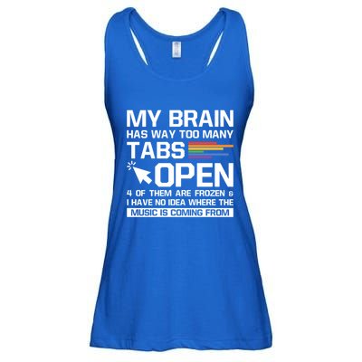 My Brain Has Way Too Y Tabs Open Software Developer Nerd Cool Gift Ladies Essential Flowy Tank
