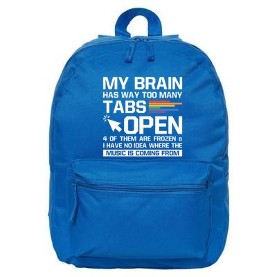 My Brain Has Way Too Y Tabs Open Software Developer Nerd Cool Gift 16 in Basic Backpack