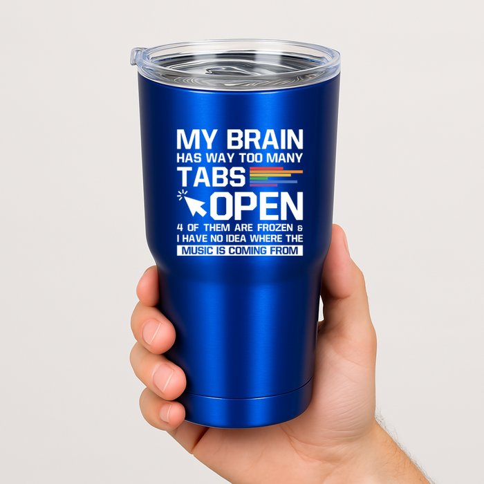 My Brain Has Way Too Y Tabs Open Software Developer Nerd Cool Gift Tumbler