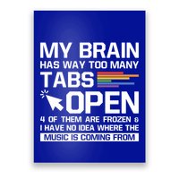 My Brain Has Way Too Y Tabs Open Software Developer Nerd Cool Gift Poster