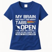 My Brain Has Way Too Y Tabs Open Software Developer Nerd Cool Gift Womens T-Shirt