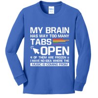 My Brain Has Way Too Y Tabs Open Software Developer Nerd Cool Gift Kids Long Sleeve Shirt