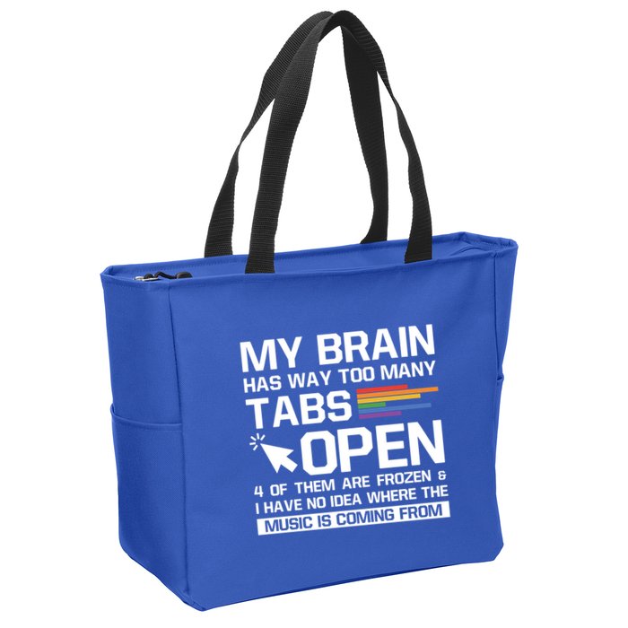 My Brain Has Way Too Y Tabs Open Software Developer Nerd Cool Gift Zip Tote Bag