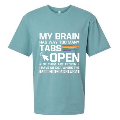 My Brain Has Way Too Y Tabs Open Software Developer Nerd Cool Gift Sueded Cloud Jersey T-Shirt