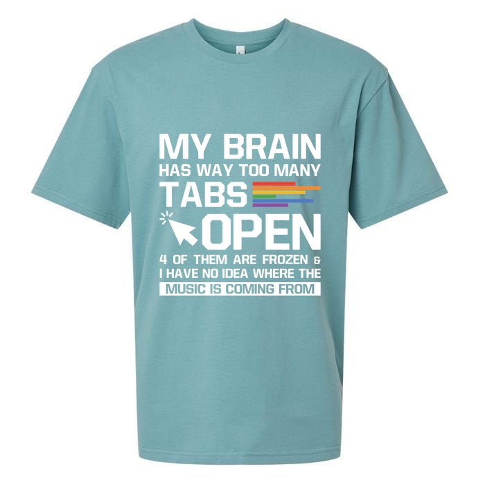 My Brain Has Way Too Y Tabs Open Software Developer Nerd Cool Gift Sueded Cloud Jersey T-Shirt