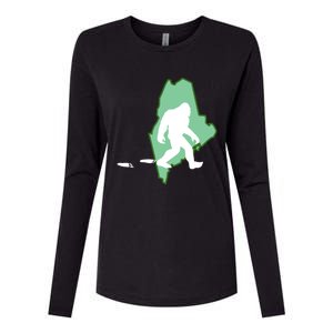 Maine Bigfoot Hunter State Great Gift Womens Cotton Relaxed Long Sleeve T-Shirt